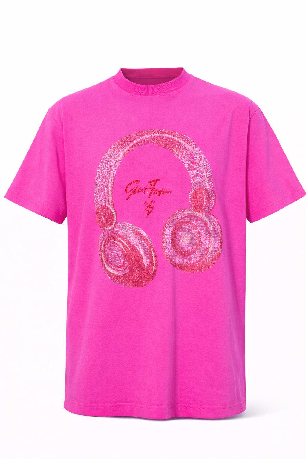 Pink Rhinestone Round Neck (Short Sleeve)